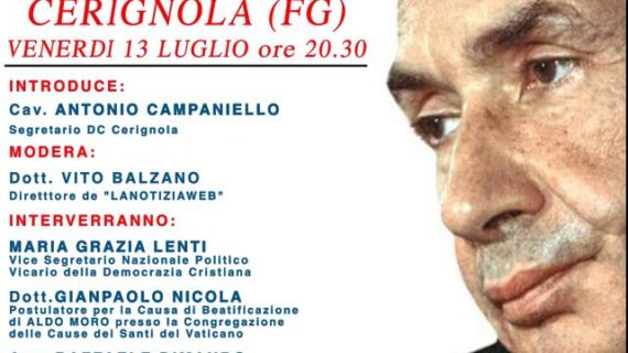 L’INTERVENTO DI MARIA GRAZIA LENTI AL CONVEGNO SULLA FIGURA DI ALDO MORO A CERIGNOLA