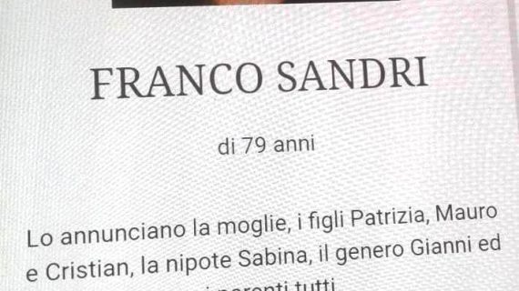 SI SVOLGERANNO MARTEDI’ 2 AGOSTO 2022 ALLE ORE 16.00 PRESSO IL DUOMO PARROCCHIALE DI CERVIGNANO DEL FIRULI (UD) LE ESEQUIE DI FRANCO SANDRI