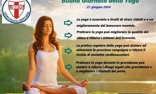 ANCHE LA DEMOCRAZIA CRISTIANA INTERNAZIONALE ADERISCE  ALLA DECIMA GIORNATA MONDIALE DELLO YOGA (ISTITUITA DALL’ONU NEL 2014). 