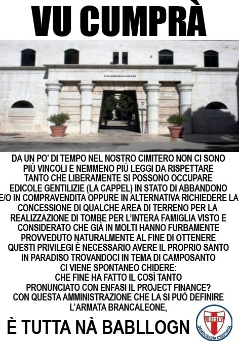 LA DEMOCRAZIA CRISTIANA TRANESE SCENDE IN CAMPO CONTRO L’AMMINISTRAZIONE COMUNALE DI CENTRO SINISTRA CHE GUIDA ATTUALMENTE LA CITTA’ DI TRANI !  